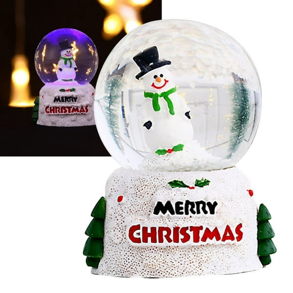 Small Snow Globe Vintage Snowman Christmas Decor, Lighted Christmas Decor Gifts Snowglobes Christmas, Christmas Decoration Gift Fall Snow Globe