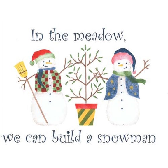 Small Snowmen with Trees Wall Stencil SKU #2982B by Designer Stencils