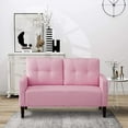 Small Sofa Mini Couch Loveseat Pink Couch Accent Sofa Button Tufted