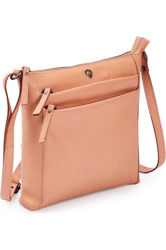Small Soft Crossbody Purse Women's Sling Crossover Travel Handbag with Triple Zipper