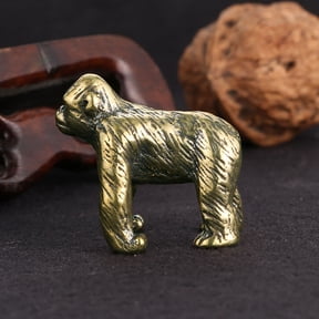 Small Solid Brass Monkey Gorilla Statue Tea Pet Mini Figure Animal Craft Miniature Toy