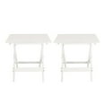 thumbnail image 1 of Small Solid Wood Folding Side Table (2-Piece Set), White, Portable Patio Outdoor Table Plant Stand, 1 of 17