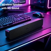 Small Sound Bar for TV, PC, Gaming, Surround Sound System, Mini TV Speaker Soundbar with Bluetooth/AUX/USB Connections