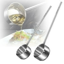 Small Soup Ladle Sus304 Stainless Steel Metal Deep Spoon With Pour Spout 2 Oz Long Handle Ladles Heat- Stainless Steel Saucier Drizzle Spoon For Spooning Gravies Sauces Kitchen Utensil Clearance
