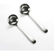Small Soup Ladles,Sauce ladles,Gravy Soup Spoon Ladles,2 Pack SUS 304 Non-magnetic Stainless Steel 7.6" Round Ladles (Color:Silver).