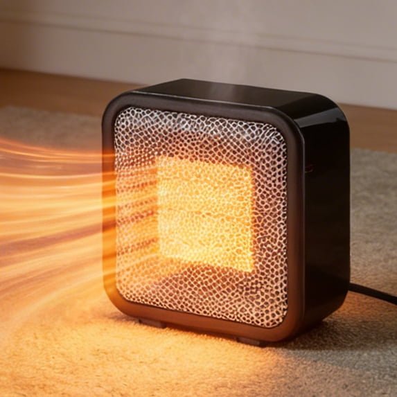 Small Space Heater Mini Heater for Office Desk, Fast Electric Heaters for Indoor Use, Intelligent Standby, Energy Saving & Silent Design, Portable Heating Heaters for Home(Black)