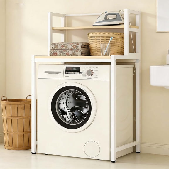 Small Space Laundry Organizer, Over Washer Storage Shelf for Maximizing Limited Room