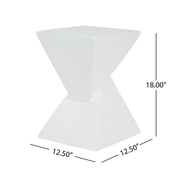 Small Space Side Table for Indoor Outdoor Use - 18 Height MGO X Design Accent Table for Living Room, Balcony, White