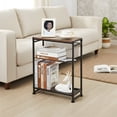 thumbnail image 1 of Small Space Side Table with Magazine Rack - Rustic Brown End Table, 1 of 9