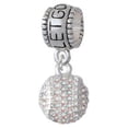 thumbnail image 1 of Small Sparkle Clear AB Softball - Let Go Let God Charm Bead, 1 of 1