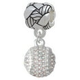 thumbnail image 1 of Small Sparkle Clear AB Softball - Woven Rope Charm Bead, 1 of 1
