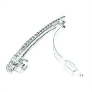 Small Sparkly Rhinestone Beads Metal Bow Hair Barrettes Spring Hair Grip Clips Silver Ponytail Holder Side Clips Crystal Hair Accessories for Girl Thin Hair