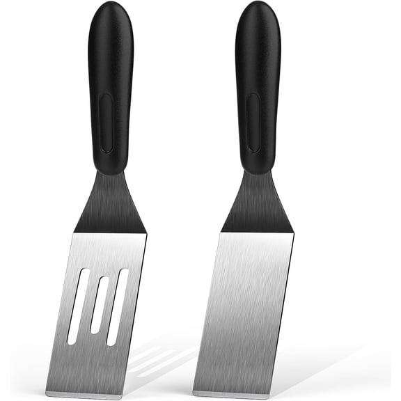 Small Spatula 2 Pieces Mini Serving Spatula for Kitchen Use Metal Spatula for Serving and Turning Ideal for Pancakes, Brownies, Desserts, Cookie, Eggs or Small Pan