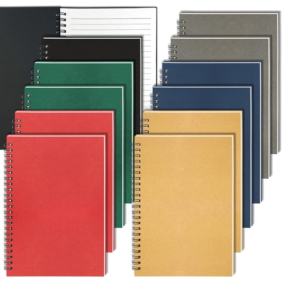 Small Spiral Notebook with 5.5 X 8.3 Notebook for Work, 12