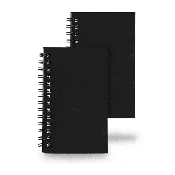 Small Spiral Notebooks 3x5, Pack of 2 Pocket Memo Pads with Lined Pages, Mini Journals for Daily Notes, Office Work Supplies, Travel Shopping Lists, Study Reminders, Black