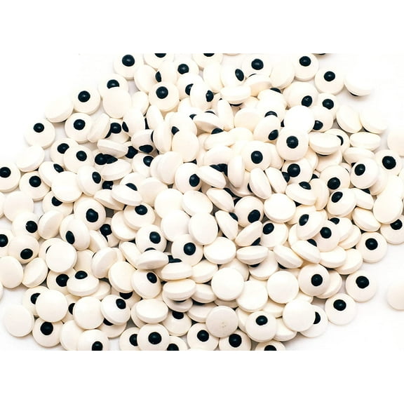 Small Spooky Eye Toppers - Funny White Googly Eyes for Cupcakes, Cakes, Cookies - 4 Oz