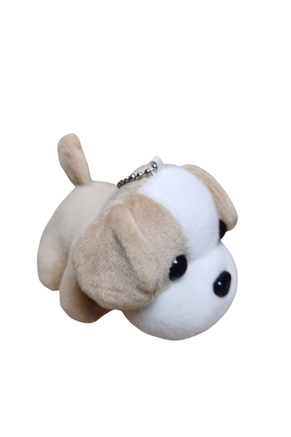 Small Spotty Dog Plush Toy Keychain, Mini Puppy Stuffed Animal Charm for Backpack or Keys, Soft Canine Pendant Accessory Gift for All 4-inch