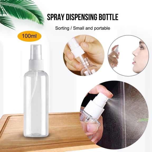 Small Spray Bottle,100ML Clear Empty Fine Mist Travel Size Mini Bottle, Pump Spray Cap Refillable Liquid Containers for Cosmetic