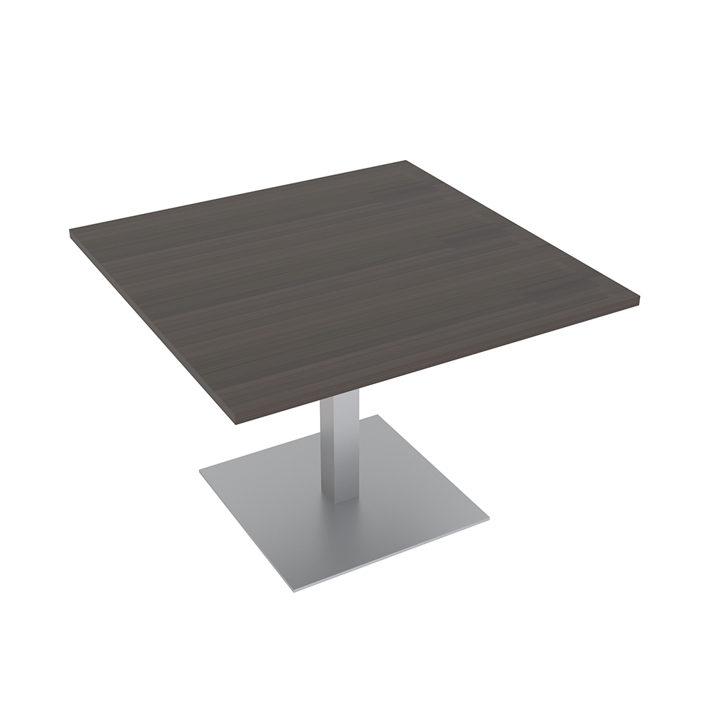 Small Square Meeting Table With Square Metal Base 42