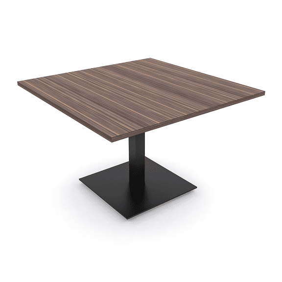 Small Square Meeting Table With Square Metal Base 42" Breakroom Table