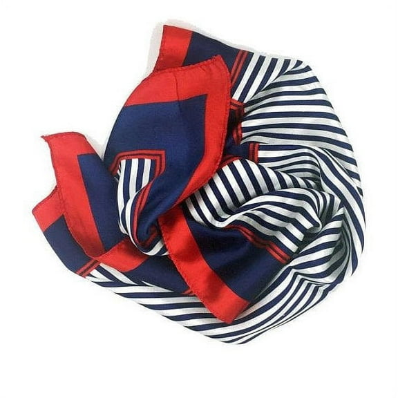 Small Square Satin Womens Neck Head Scarf Scarves -- Blue And Red