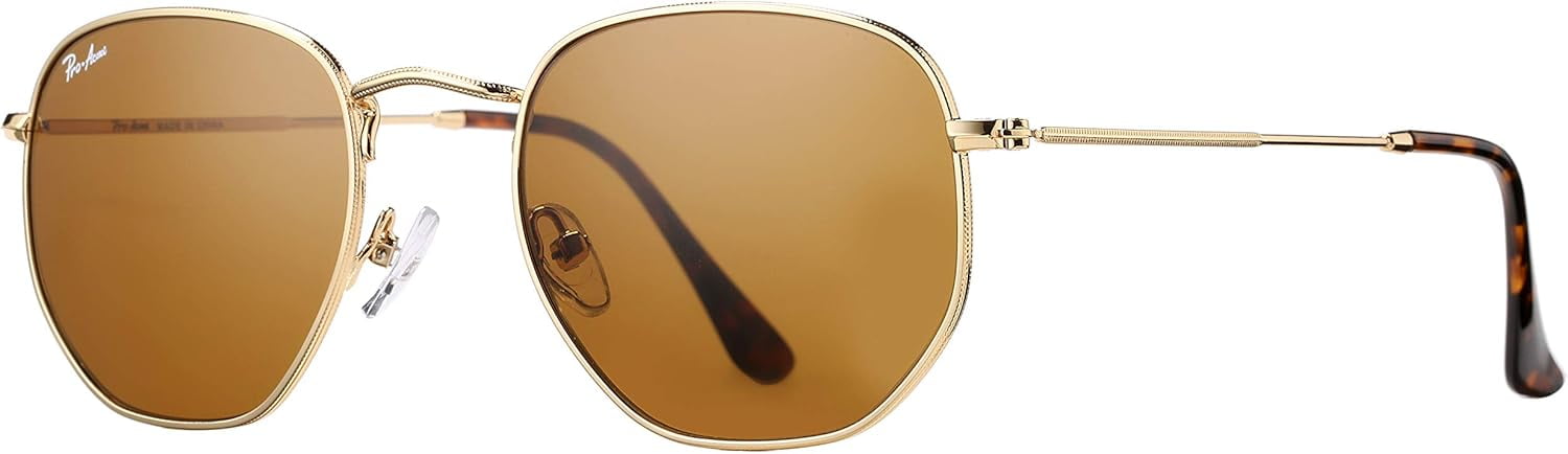 Small Square Sunglasses 100% Real Glass Lens Hexagonal Frame Unisex Small Square Sunglasses for Women Men 100% Real Glass Lens  main image 2