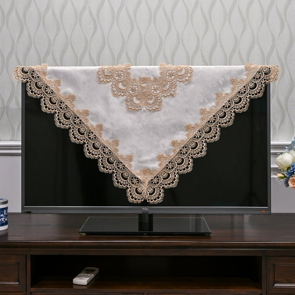 Small Square Table Cloth Lace Tablecloth Embroidered Wedding Bedside Table Decoration, Refrigerator TV Dustproof Cover