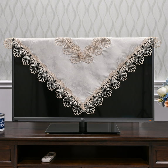 Small Square Table Cloth Lace Tablecloth Embroidered Wedding Bedside Table Decoration, Refrigerator TV Dustproof Cover