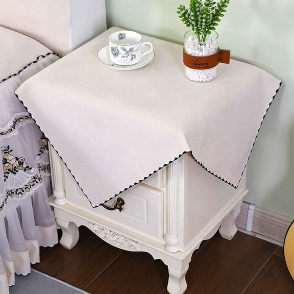 Small Square Table Cover, Nightstand Table Protector Stain, Table Cover Bedside Cover For Living Room Bedroom-Beige-50x50cm(20x20in)