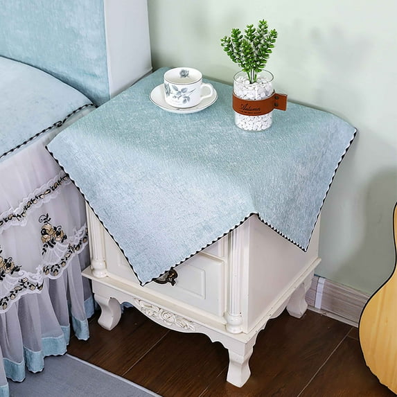 Small Square Table Cover, Nightstand Table Protector Stain, Table Cover Bedside Cover For Living Room Bedroom-Blue-70x70cm(28x28in)