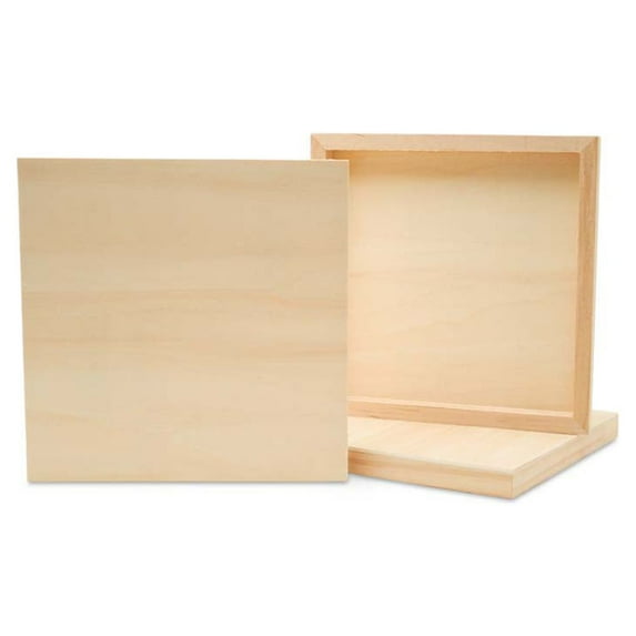 Small Square Wood Canvas 6 x 6 x 3/4-inch, Pack of 12 Unfinished Wood Frames, Blank Wood Signs for Crafts & Home Decor, by Woodpeckers