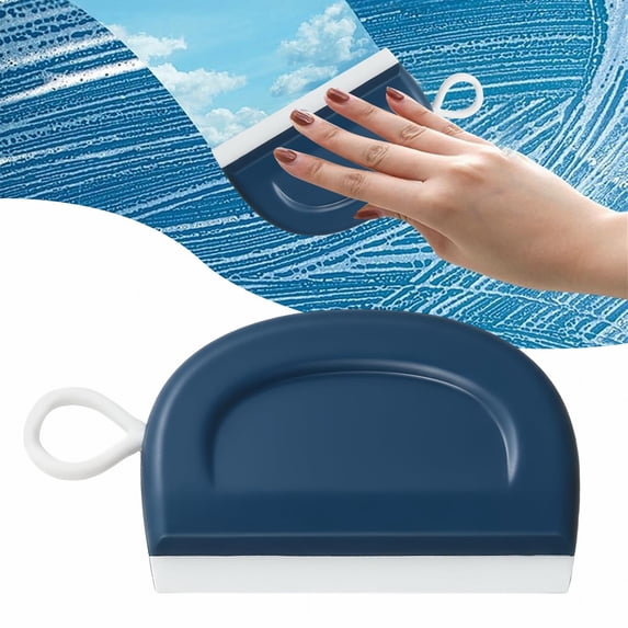Small Squeegee for Shower Glass, 2.8X4.3inch Window Squeegee with Hooks, Streak Free Cleaning Tool for Tile, Handheld Squeegee for Mirror Car, Compact Wiper for Countertop, Bathroom Accessories