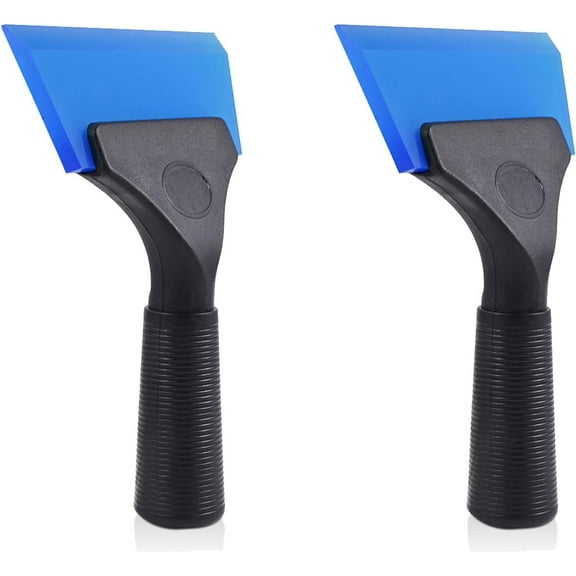 Small Squeegee with 5 Inch Dark Blue Rubber Blade Mini Wiper Window Tinting Tools for Mirror Glass Window Cleaner with Non-Slip Handle, 2 Pack