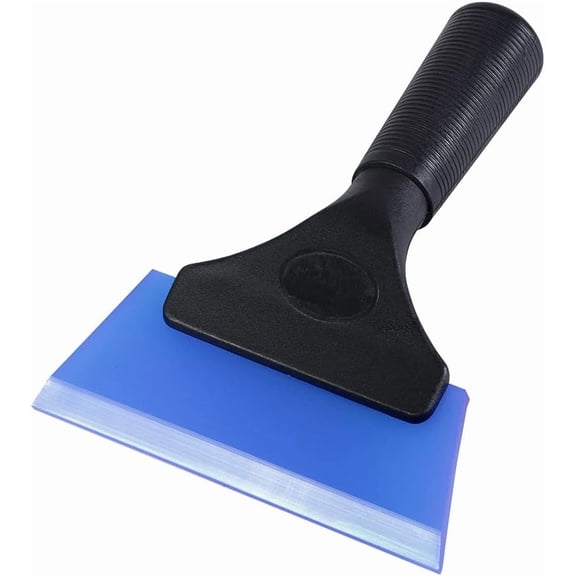 Small Squeegee with 5 Inch Dark Blue Rubber Blade Mini Wiper Window Tinting Tools for Mirror Glass Window Cleaner with Non-Slip Handle
