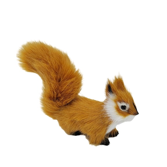 Small Squirrels Sculpture Stuffed Animals Plush Figure for Home Office