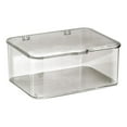 thumbnail image 1 of Small Stackable Organizer Bin (9" x 7.5" x 4") with Hinged Lid Clear Storage Box Home Office Fridge Bathroom Kitchen Pantry Container,Stackable Desk Organizer for Cosmetics, Art Supplies, 1 of 8