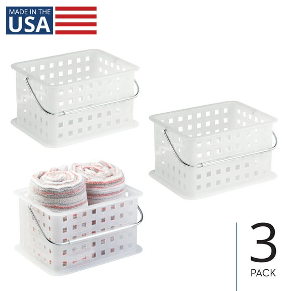 Small Stackable Shower Caddy Basket for College Dorm or Bathroom - Shower Tote for Shampoo or Body Wash, Made in USA