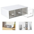 Bangcool Stackable Storage Drawers, Clear ABS Container with 3 Drawers