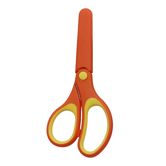 Small Stainless Scissors with Protective Cover, Round Tip Craft Snips for Paper Cutting, Sewing, Home Daily Use