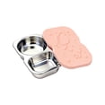 thumbnail image 1 of Small Stainless Steel 2-Compartment Snack Containers with Lids, Reusable Snack Pack Containers, Lunch Box Accessories,Double Compartment Salad Dressing Containers to Go, 5.3oz, 1 of 4