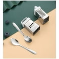thumbnail image 1 of Small Stainless Steel Box Cheese Grater with Handle, 4-Sided Mini Grater for Garlic, Nutmeg, Chocolate, Citrus Zest & Vegetables, Dishwasher, 1 of 3