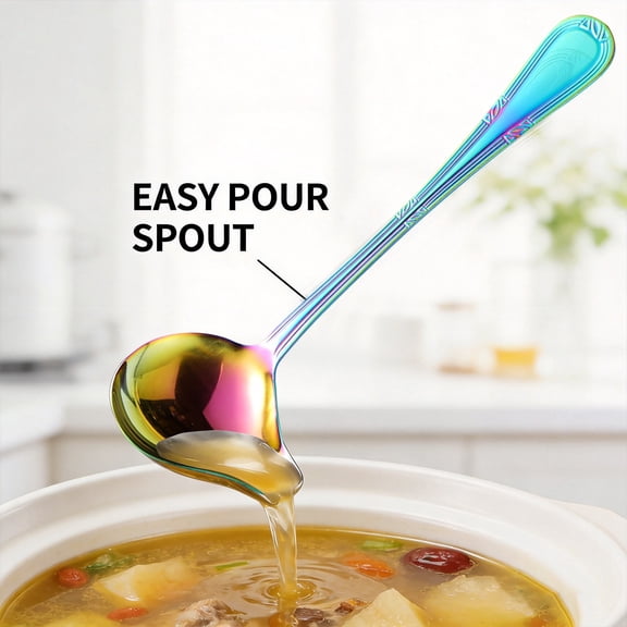 Small Stainless Steel Drizzle Spoon Saucier Soup Spoon, Gravies Sauce Serving Ladle, Tiny Condiment Scoop for Kitchen
