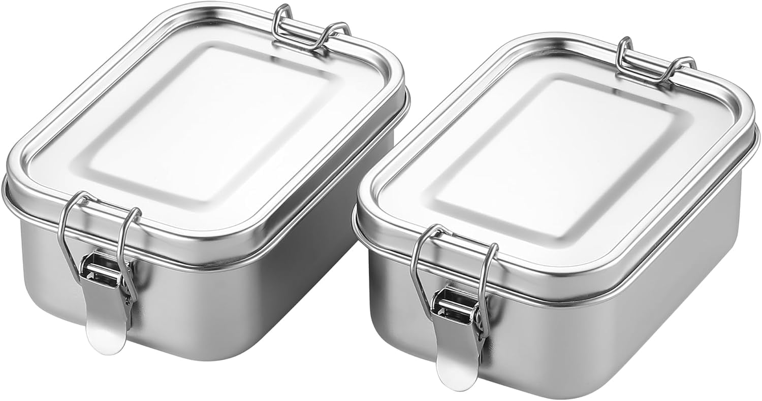 Small Stainless Steel Food Storage Containers Set | Reusable Metal