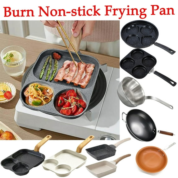 Small Stainless Steel Non Stick Frying Pan Skillet, Lightweight Outdoor Camping Fry Pan and Omelette Pan, Everyday Cooking Nonstick Cookware Compatible with Gas Stove and Induction Cooker, HAODEJW