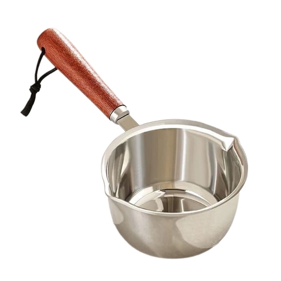 Small Stainless Steel Pan For Warming Milk Butter And Sauces In Kitchen