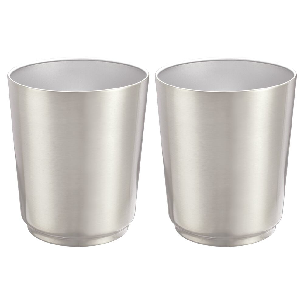 Small Stainless Steel Round Bathroom Trash Can - Ideal for Primary and Guest Bathroom or Home Office