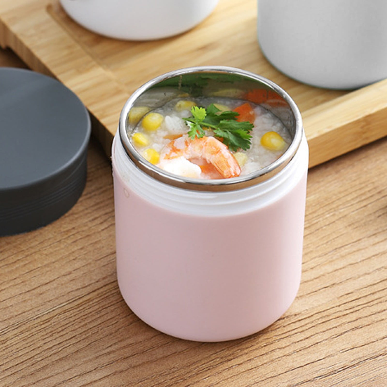 Small Stainless Steel Soup Cup Portable Breakfast Microwaveable ...