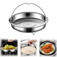 thumbnail image 1 of Small Stainless Steel Steamer Insert with Handle, Replacement Vegetable Steaming Basket for Pots, 20x6cm, 1 of 9