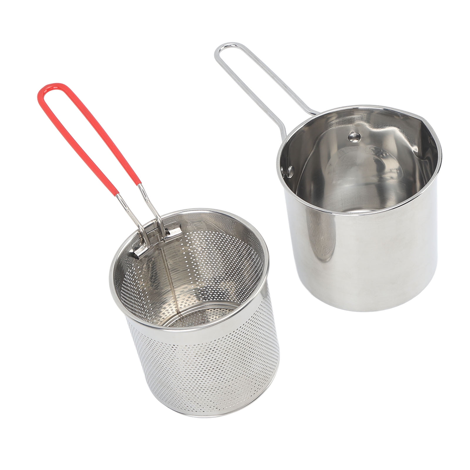 Small Stainless Steel Stock Fry Pot With Strainer Basket, Olecranon