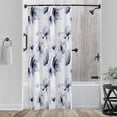 thumbnail image 1 of Small Stall 36"x72" Navy Blue Floral Shower Curtain Set with Hooks,Watercolor Botanical Bathroom Curtain, Modern Minimalist Waterproof Bath Curtain Machine Washable for Bathroom Decor, 1 of 6